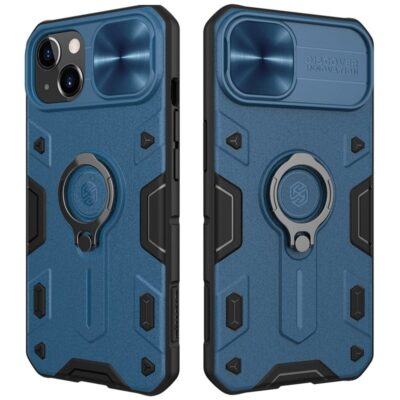 NILLKIN CamShield for iPhone 13 Armor Case with Camera Protection and Ring Kickstand Phone Cover Blue iPhone 13 by The Case Factory