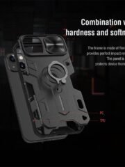NILLKIN CamShield for iPhone 13 Armor Case with Camera Protection and Ring Kickstand Phone Cover by The Case Factory