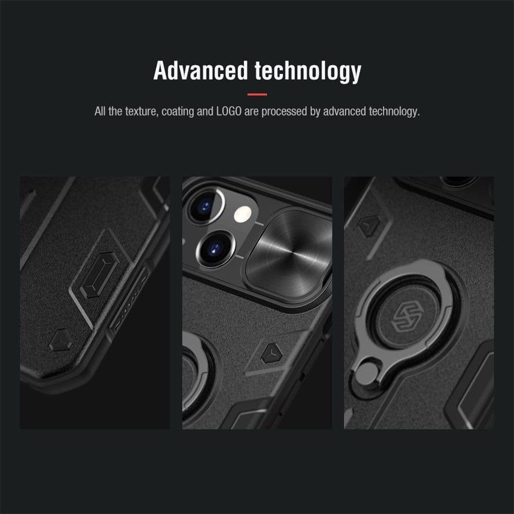NILLKIN CamShield for iPhone 13 Armor Case with Camera Protection and Ring Kickstand Phone Cover by The Case Factory