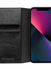 QIALINO For iPhone 13 Mini Cowhide Leather Wallet All-round Protection Phone Cover by The Case Factory