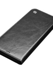 QIALINO for iPhone 13 Pro Max Case Top Layer Cowhide Leather Stand Wallet Phone Cover by The Case Factory