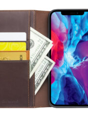QIALINO for iPhone 13 Pro Case Folio Cowhide Leather Stand Wallet Phone Cover by The Case Factory
