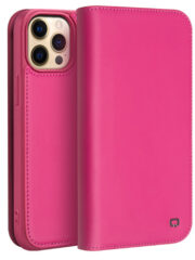 QIALINO for iPhone 13 Pro Case Folio Cowhide Leather Stand Wallet Phone Cover Rose iPhone 13 Pro by The Case Factory