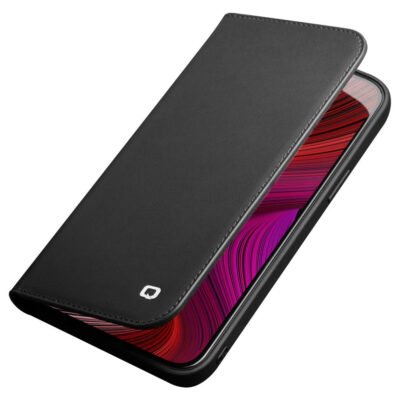 QIALINO for iPhone 13 Top Layer Cowhide Leather All-Round Protection Wallet Phone Cover with Stand by The Case Factory