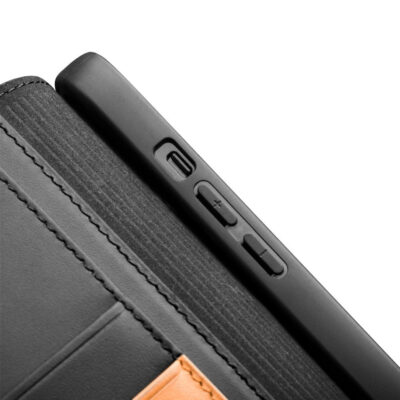 QIALINO for iPhone 13 Mini Case Top Layer Cowhide Leather Full Protection Stand Wallet Phone Cover by The Case Factory