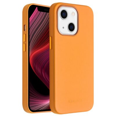 QIALINO for iPhone 13 Mini Case Magnetic Anti-Fall Genuine Leather Shockproof Phone Cover by The Case Factory