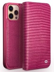 QIALINO for iPhone 13 Pro Case Scratch Resistant Wallet Stand Crocodile Texture Genuine Leather Anti-Shock Phone Cover As Shown iPhone 13 Pro by The Case Factory