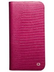 QIALINO for iPhone 13 Pro Case Scratch Resistant Wallet Stand Crocodile Texture Genuine Leather Anti-Shock Phone Cover by The Case Factory