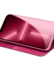 QIALINO for iPhone 13 Pro Case Scratch Resistant Wallet Stand Crocodile Texture Genuine Leather Anti-Shock Phone Cover by The Case Factory