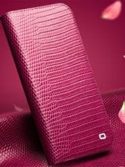 QIALINO for iPhone 13 Pro Case Scratch Resistant Wallet Stand Crocodile Texture Genuine Leather Anti-Shock Phone Cover by The Case Factory