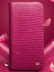 QIALINO for iPhone 13 Pro Case Scratch Resistant Wallet Stand Crocodile Texture Genuine Leather Anti-Shock Phone Cover by The Case Factory