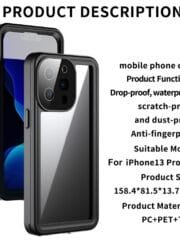 REDPEPPER PRO Series for iPhone 13 Pro IP68 Waterproof Shockproof Clear Phone Case by The Case Factory