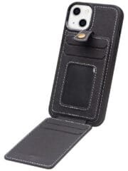 QIALINO for iPhone 13 Case Business Style Card Slots Cowhide Leather Coated Phone Cover by The Case Factory