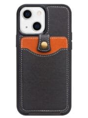 QIALINO for iPhone 13 Case Business Style Card Slots Cowhide Leather Coated Phone Cover by The Case Factory