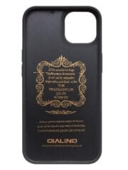 QIALINO for iPhone 13 Case Business Style Card Slots Cowhide Leather Coated Phone Cover by The Case Factory