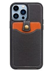 QIALINO for iPhone 13 Pro Case Business Style Card Slots Cowhide Leather Coated Phone Cover by The Case Factory