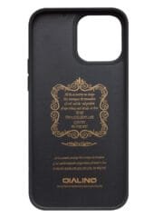 QIALINO for iPhone 13 Pro Case Business Style Card Slots Cowhide Leather Coated Phone Cover by The Case Factory