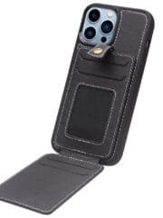 QIALINO for iPhone 13 Pro Case Business Style Card Slots Cowhide Leather Coated Phone Cover by The Case Factory