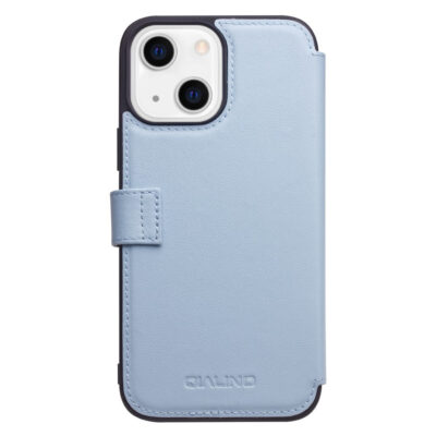 QIALINO for iPhone 13 Mini Case Genuine Cowhide Leather Wallet Protective Phone Cover by The Case Factory