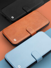 QIALINO for iPhone 13 Mini Case Genuine Cowhide Leather Wallet Protective Phone Cover by The Case Factory