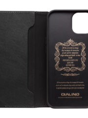 QIALINO For iPhone 13 Classic Cowhide Leather Case Wallet Stand Phone Cover by The Case Factory