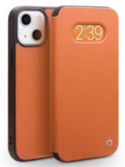 QIALINO for iPhone 13 Mini Case Ultra Thin Premium Genuine Leather Flip Cover Brown iPhone 13 Mini by The Case Factory