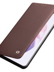 QIALINO Genuine Cowhide Leather Wallet Cover for Samsung Galaxy S21 4G/5G by The Case Factory