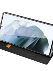 DUX DUCIS Skin Pro Series for Samsung Galaxy S22 Ultra Case Leather Card Holder Flip Stand Phone Cover with Card Slots by The Case Factory