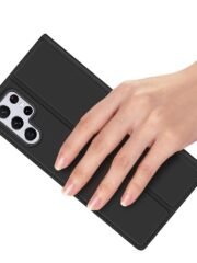 DUX DUCIS Skin Pro Series for Samsung Galaxy S22 Ultra Case Leather Card Holder Flip Stand Phone Cover with Card Slots by The Case Factory