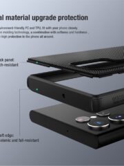 NILLKIN Frosted Shield for Samsung Galaxy S22 Ultra PC Back Soft TPU Edge Anti-fall Protective Case Cover by The Case Factory