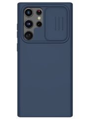 NILLKIN for Samsung Galaxy S22 Ultra Anti-scratch Anti-drop Soft Liquid Silicone Hard PC Cell Phone Case with Slide Camera Lens Cover by The Case Factory