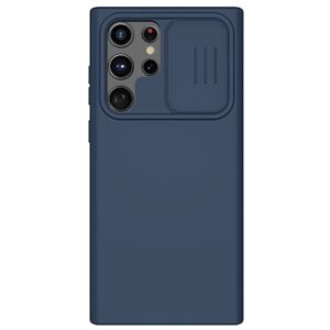 NILLKIN for Samsung Galaxy S22 Ultra Anti-scratch Anti-drop Soft Liquid Silicone Hard PC Cell Phone Case with Slide Camera Lens Cover by The Case Factory