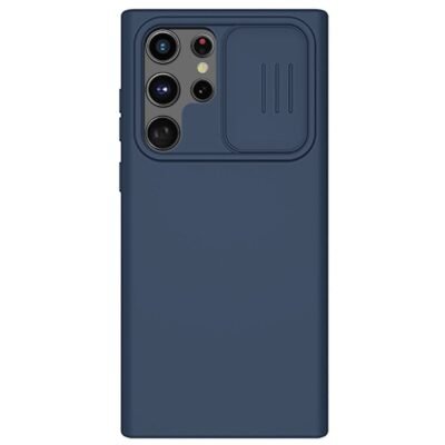 NILLKIN for Samsung Galaxy S22 Ultra Anti-scratch Anti-drop Soft Liquid Silicone Hard PC Cell Phone Case with Slide Camera Lens Cover by The Case Factory