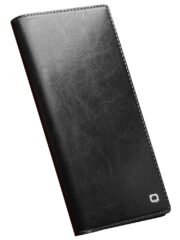 QIALINO For Samsung Galaxy S22 Ultra Wallet Case Waxy Genuine Cow Leather Flip Phone Cover by The Case Factory