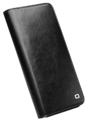 QIALINO For Samsung Galaxy S22+ Wallet Case Waxy Genuine Cow Leather Flip Phone Cover by The Case Factory