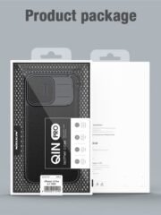 NILLKIN Qin Pro Series for iPhone 14 Pro Anti-scratch Case PU Leather Back Cover with Card Slot and Sliding Lens Protector by The Case Factory