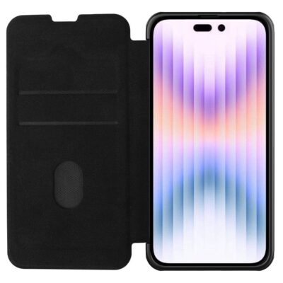 NILLKIN Qin Pro Series for iPhone 14 Pro Anti-scratch Case PU Leather Back Cover with Card Slot and Sliding Lens Protector by The Case Factory