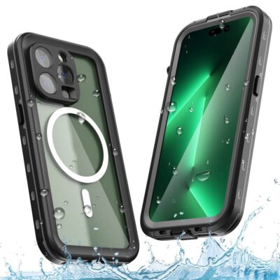REDPEPPER Dot+ Series for iPhone 14 Pro IP68 Waterproof Clear Phone Case | Compatible with MagSafe Black iPhone 14 Pro by The Case Factory