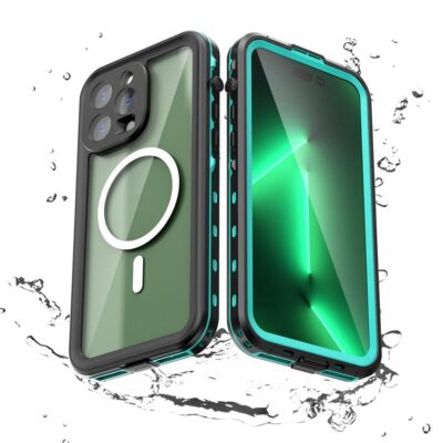 REDPEPPER Dot+ Series For iPhone 14 Pro Max Case IP68 Waterproof Clear Phone Cover | Compatible with MagSafe Blue iPhone 14 Pro Max by The Case Factory
