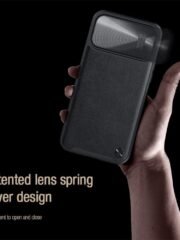 NILLKIN For iPhone 13 Pro Max PU Leather Coated Case Slide Camera Cover Anti-drop Phone Protector by The Case Factory