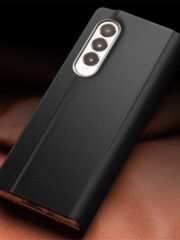 QIALINO For Samsung Galaxy Z Fold3 Wallet Case Genuine Leather Stand Flip Phone Cover by The Case Factory