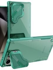 NILLKIN Iceblade CamProp for Samsung Galaxy S24 Ultra Case Lens Cover Kickstand PC-TPU Phone Shell Green Samsung Galaxy S24 Ultra by The Case Factory
