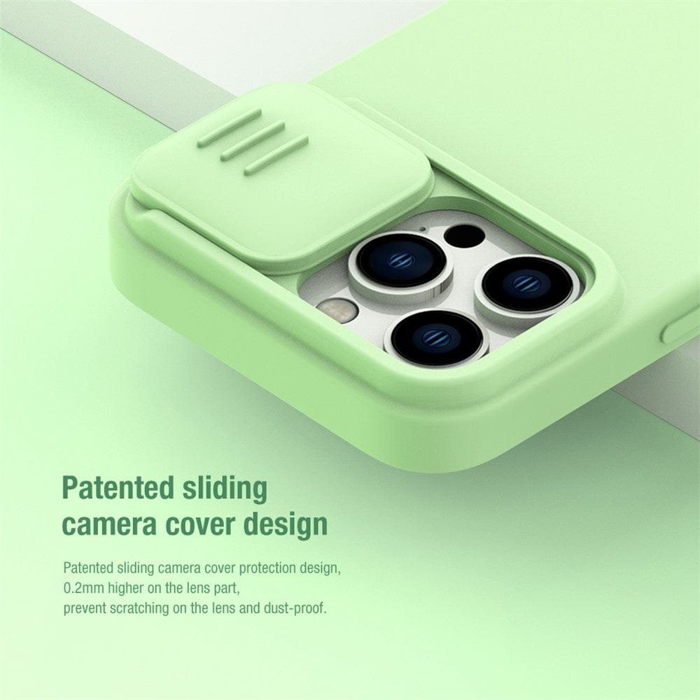 NILLKIN For iPhone 14 Pro Max Magnetic Absorption Phone Cover Silicone Slide Camera Protection Case | Compatible with MagSafe by The Case Factory