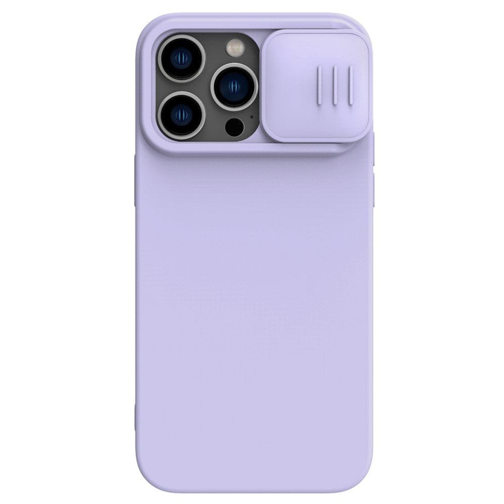 NILLKIN For iPhone 14 Pro Max Magnetic Absorption Phone Cover Silicone Slide Camera Protection Case | Compatible with MagSafe Purple iPhone 14 Pro Max by The Case Factory