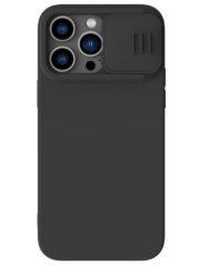 NILLKIN For iPhone 14 Pro Max Magnetic Absorption Phone Cover Silicone Slide Camera Protection Case | Compatible with MagSafe Black iPhone 14 Pro Max by The Case Factory