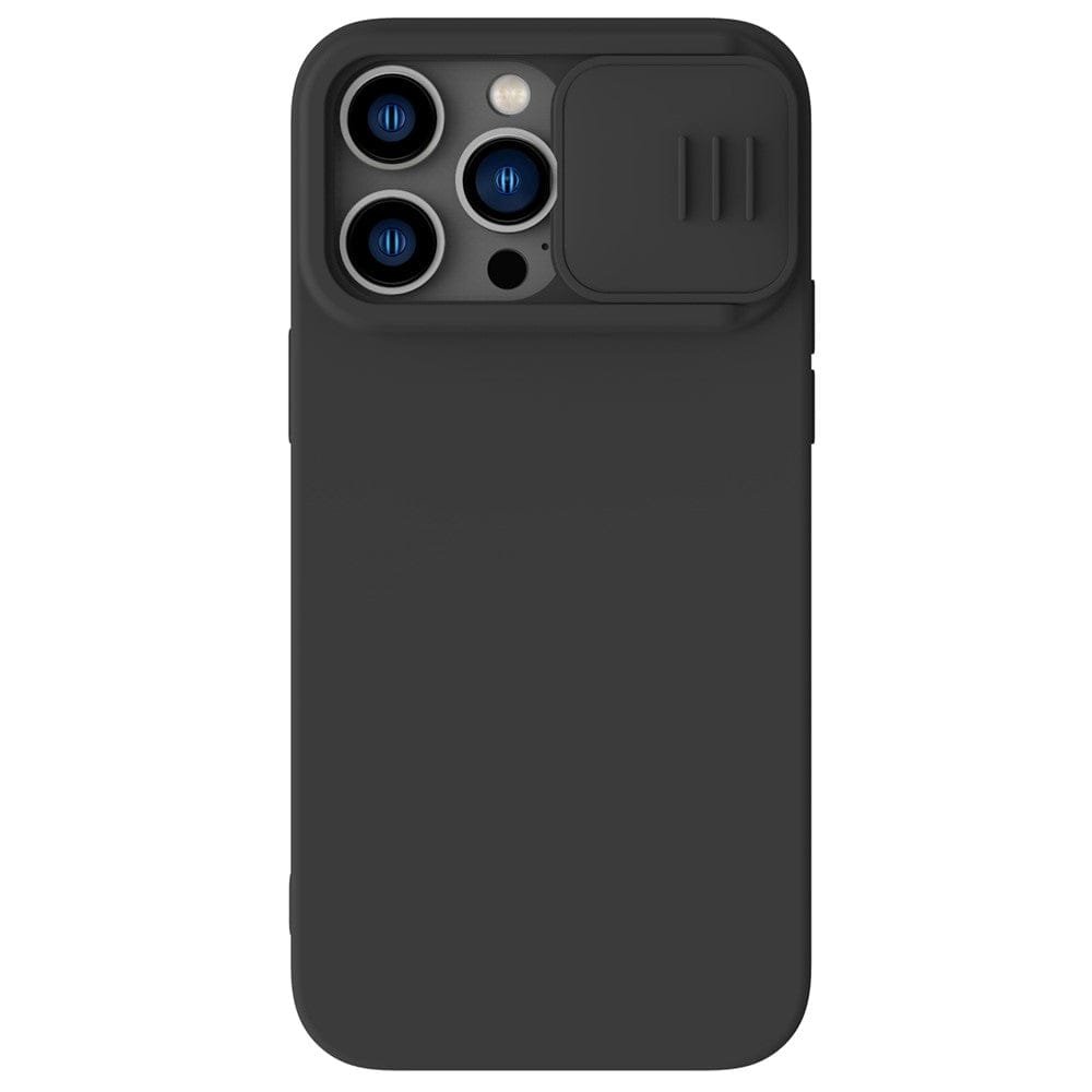 NILLKIN For iPhone 14 Pro Max Magnetic Absorption Phone Cover Silicone Slide Camera Protection Case | Compatible with MagSafe Black iPhone 14 Pro Max by The Case Factory