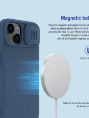 NILLKIN Magnetic Case for iPhone 14 Plus Slide Camera Protection Silicone Phone Cover | Compatible with MagSafe by The Case Factory