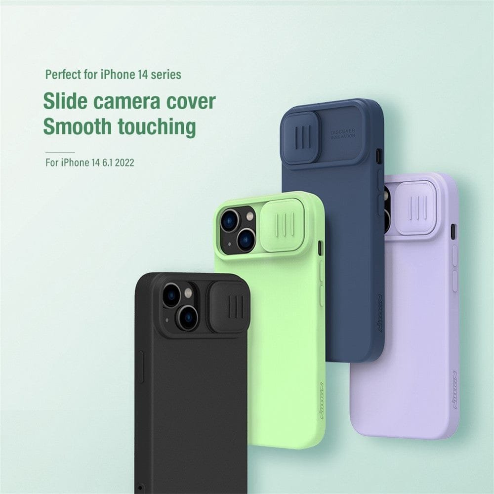 NILLKIN Silicone Case for iPhone 14 Plus Slide Camera Protection Drop-proof Phone Cover by The Case Factory