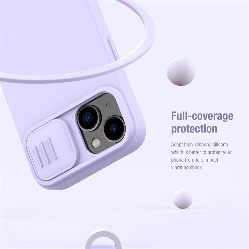 NILLKIN Silicone Case for iPhone 14 Plus Slide Camera Protection Drop-proof Phone Cover by The Case Factory