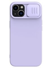 NILLKIN Silicone Case for iPhone 14 Plus Slide Camera Protection Drop-proof Phone Cover Purple iPhone 14 Plus by The Case Factory